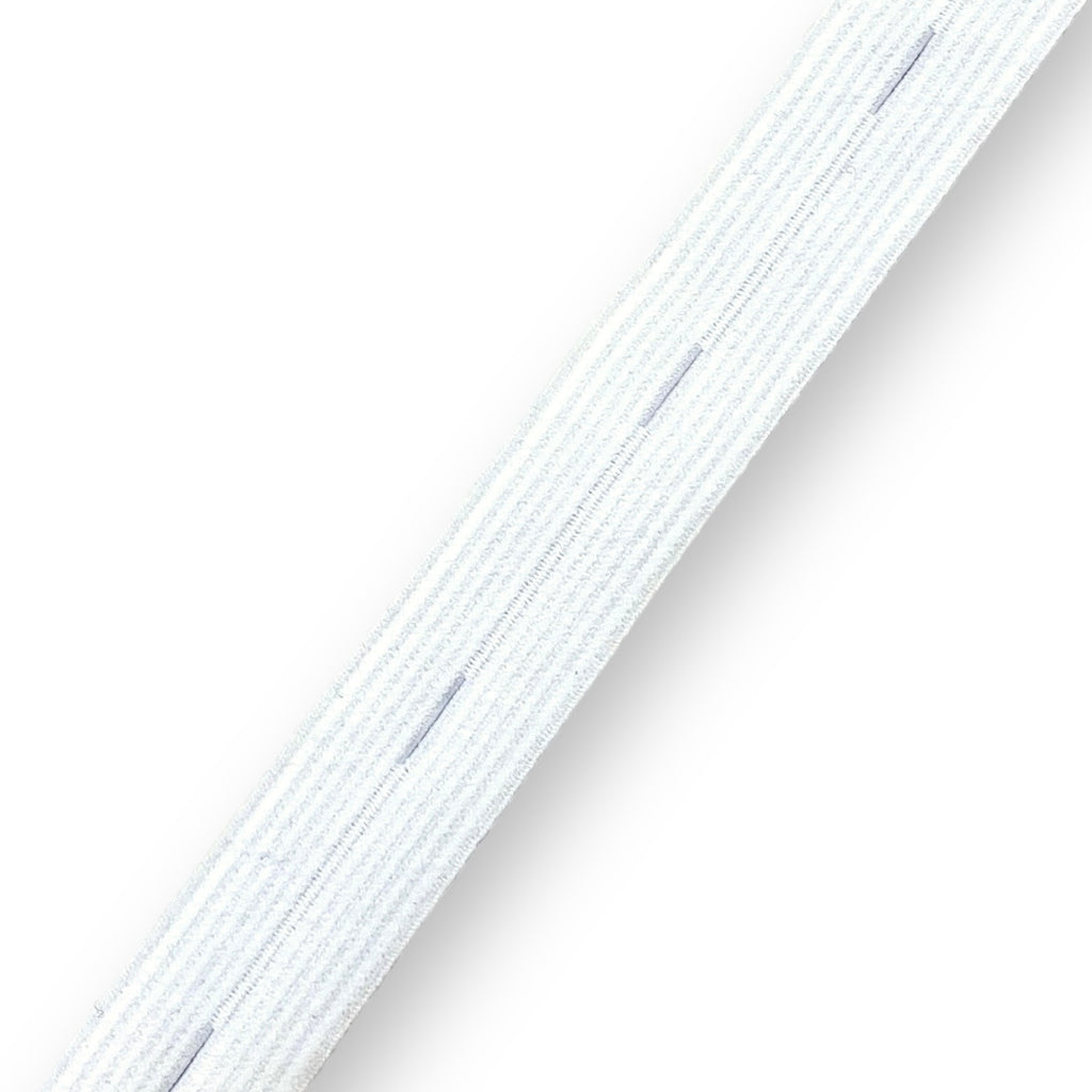 1" Plush Buttonhole Elastic (by the yard)- White