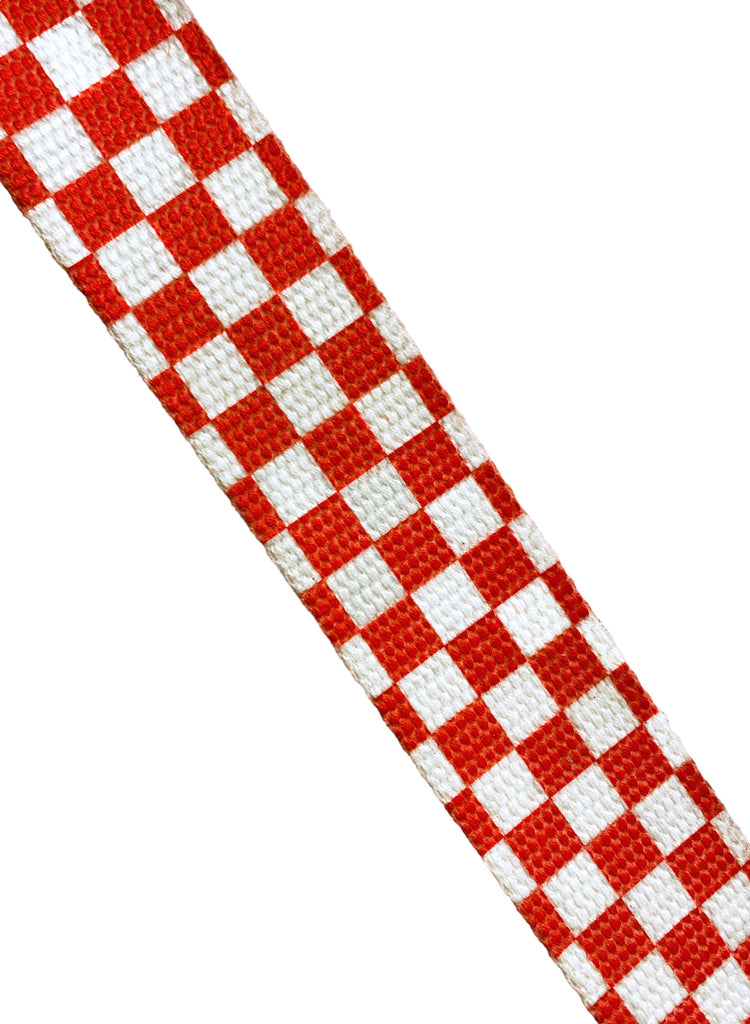 1.5" Red Checkered Polyester Webbing (By the Yard)