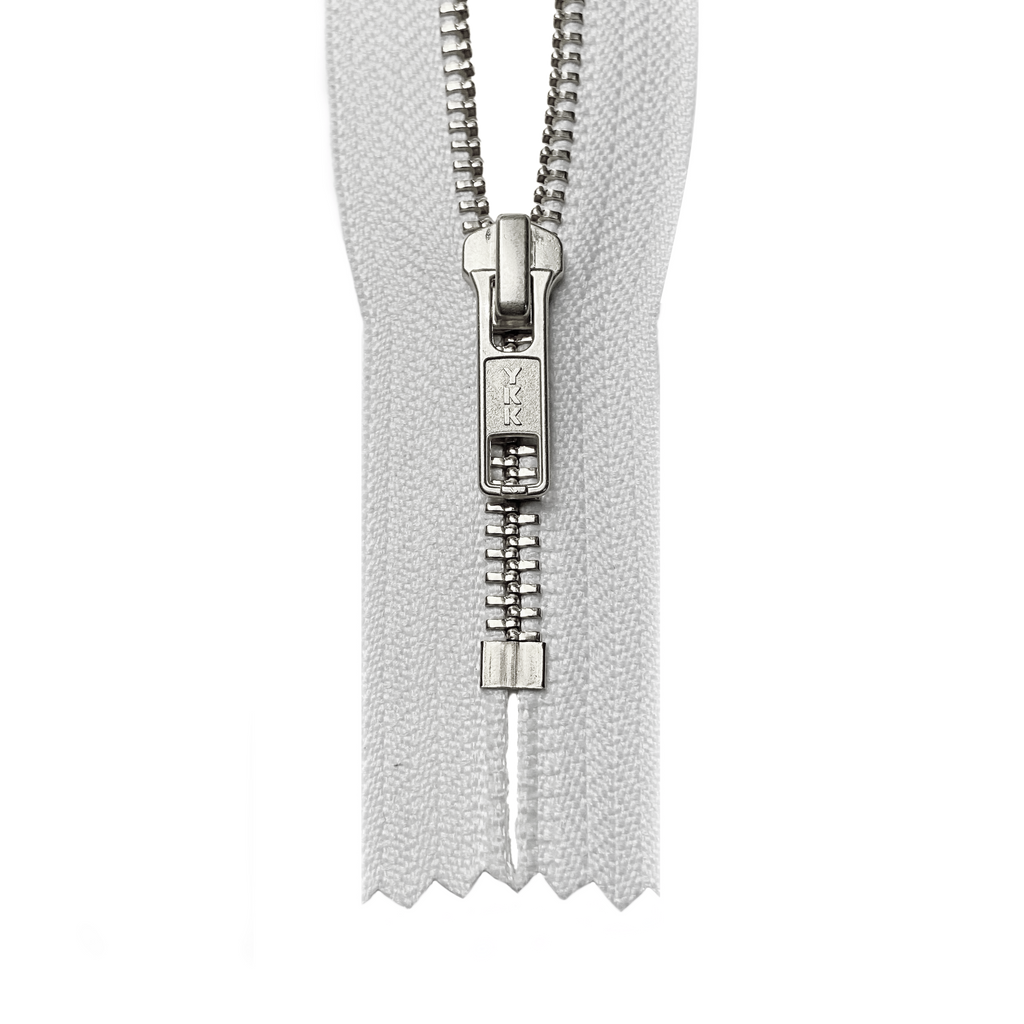 YKK #5 Aluminum Closed-End Zipper - White