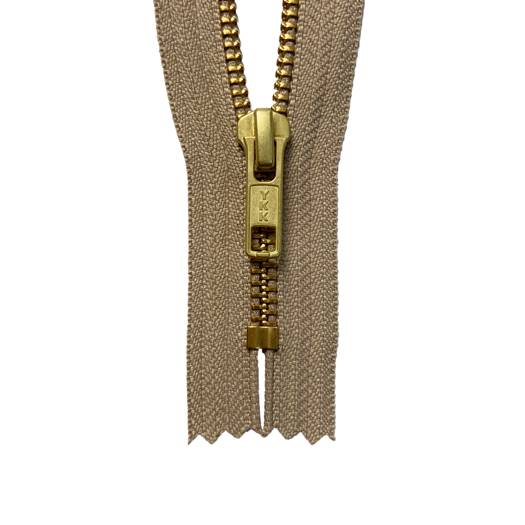 YKK #5 Brass Closed-End Zipper - Beige