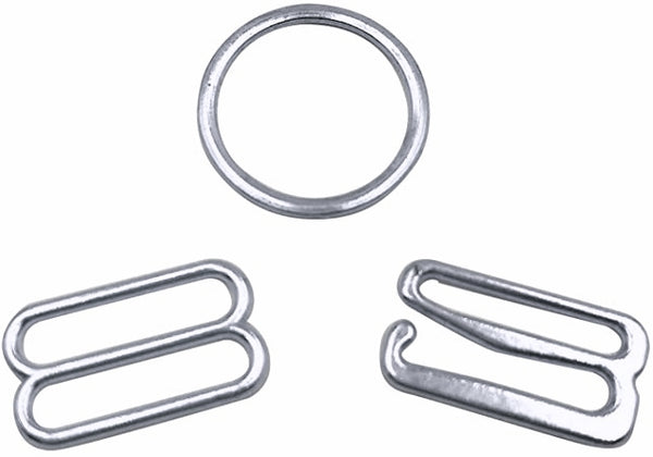 50 Sets Metal Bra Buckle Sliders O Rings Adjustable Straps Clasp