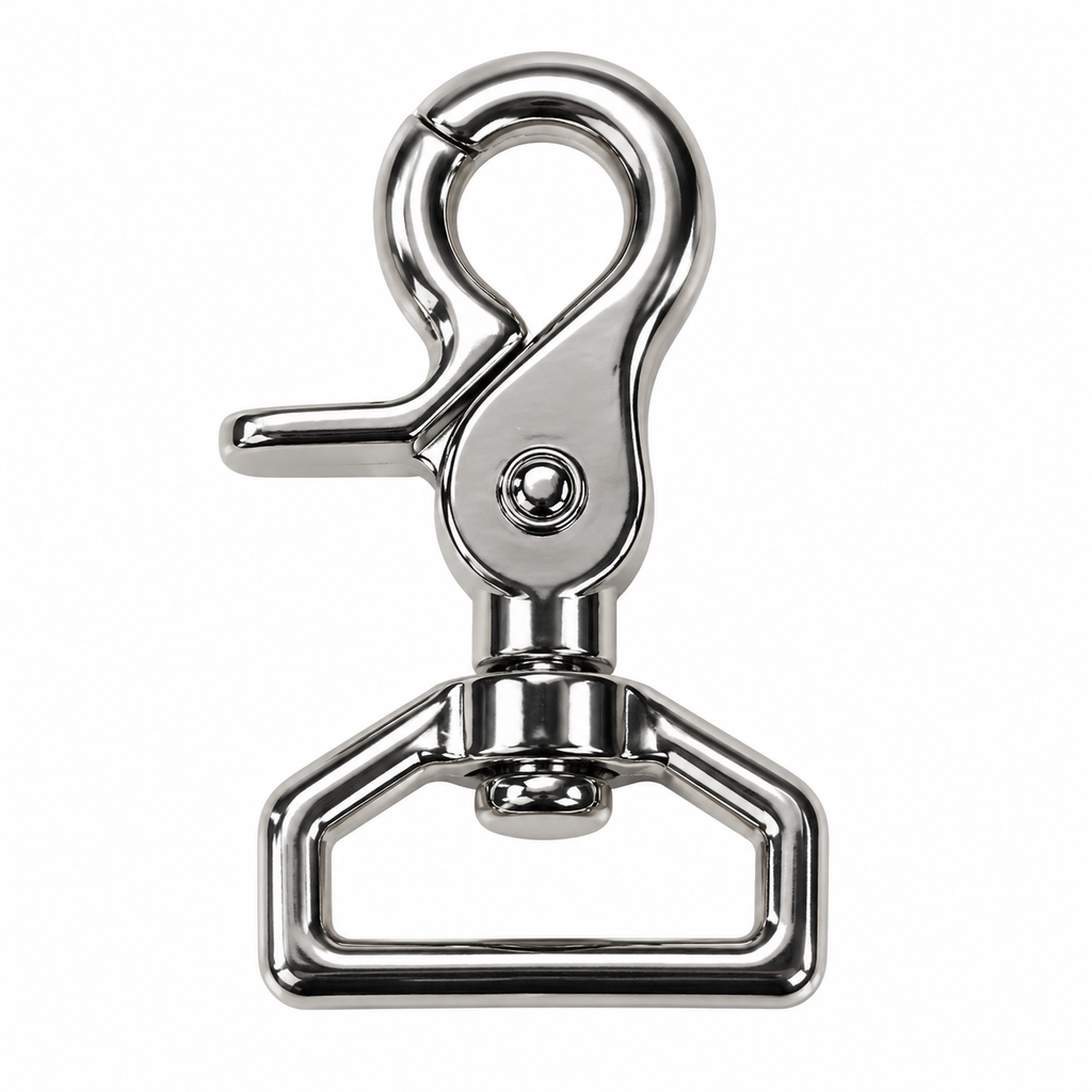 1" Nickel Plated Trigger Scissor Swivel Hook
