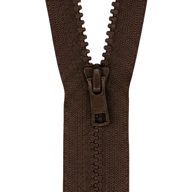 YKK VISLON #5VS Plastic One-Way Closed End Zipper – Brown 570 (3 Sizes)