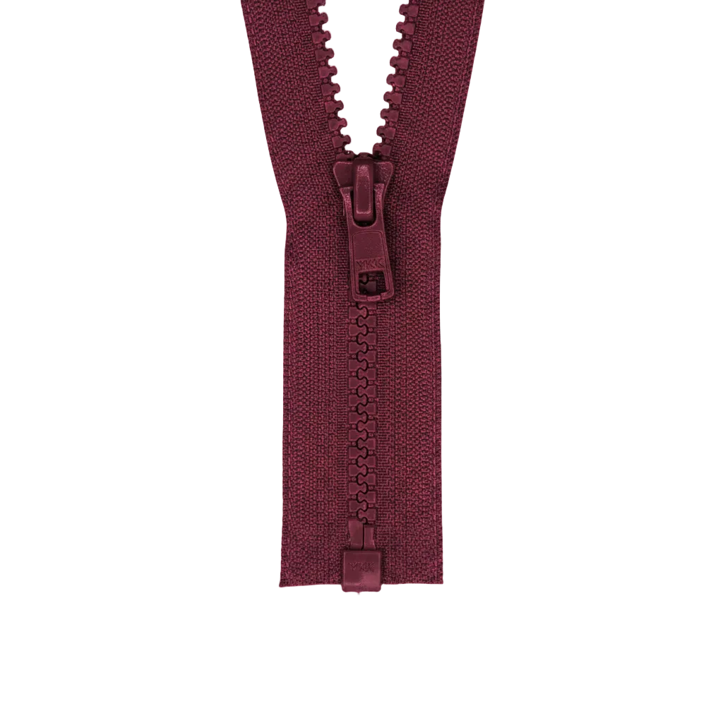 YKK VISLON #5VS Plastic One-Way Open End Zipper – Burgundy 527 (9 Sizes)