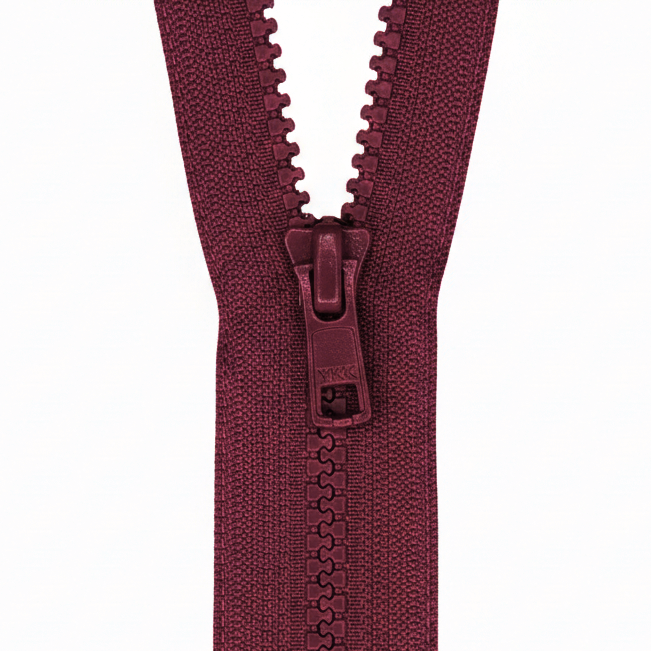 YKK VISLON #5VS Plastic Closed-End Zipper – Burgundy 527 (3 Sizes)