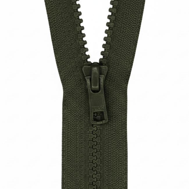 YKK VISLON #5VS Plastic Closed-End Zipper – Dark Olive 223 (3 Sizes)