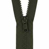 YKK VISLON #5VS Plastic One-Way Closed End Zipper – Dark Olive 223 (3 Sizes)