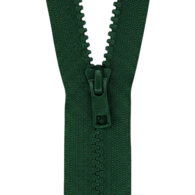 YKK VISLON #5VS Plastic One-Way Closed End Zipper – Hunter Green 530 (3 Sizes)