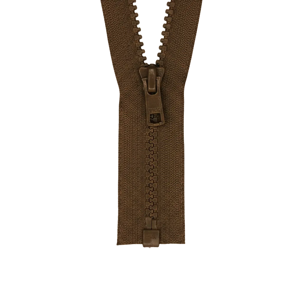 YKK VISLON #5VS Plastic One-Way Open End Zipper – Medium Brown 900 (9 Sizes)