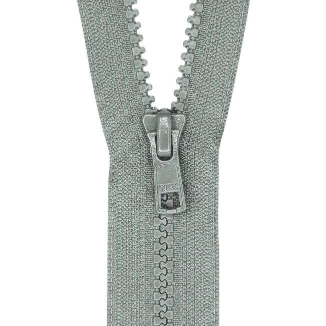 YKK VISLON #5VS Plastic One-Way Closed End Zipper – Medium Grey 578 (3 Sizes)