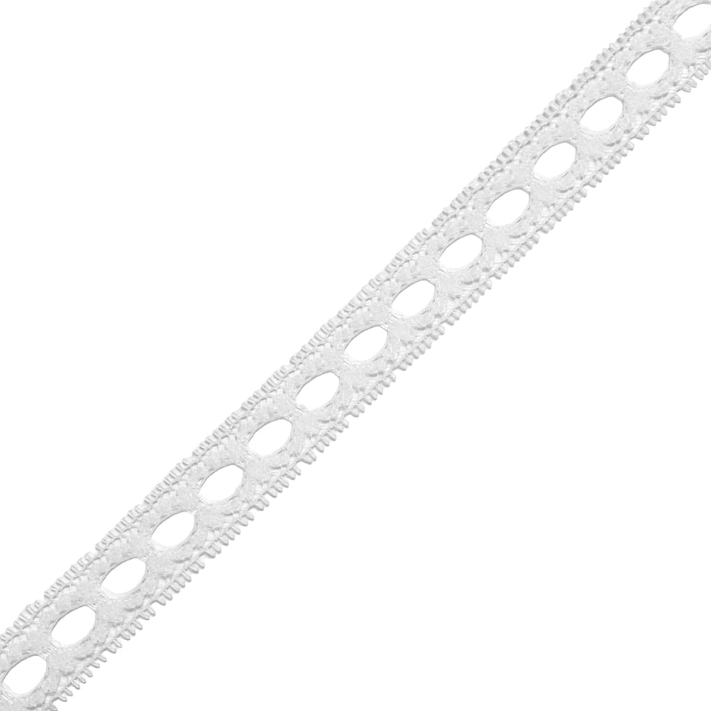 5/8” Edge Lace Trim - White (By the Yard)