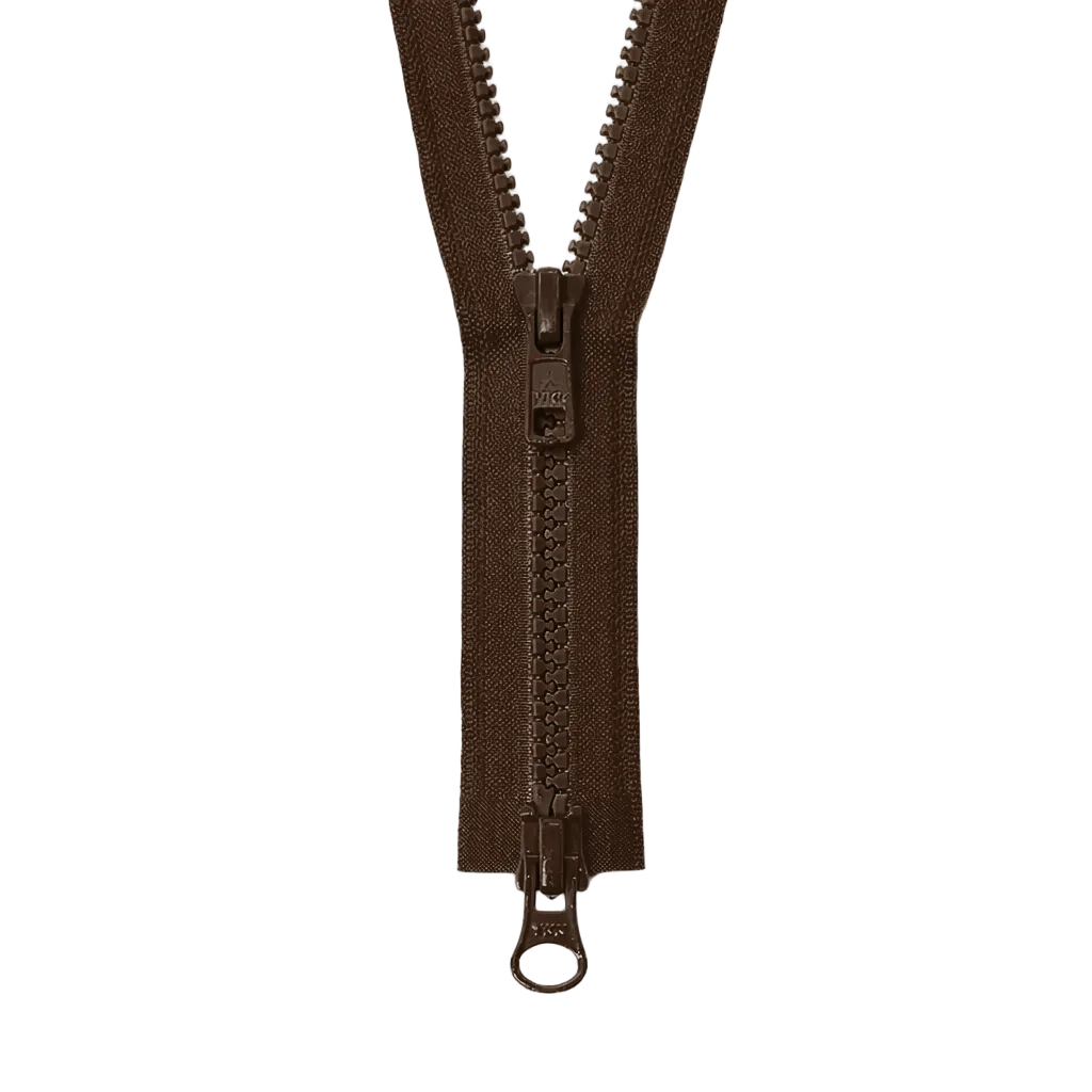 YKK VISLON #5VS Plastic Two-Way Open End Zipper – Brown 570 (5 Sizes)