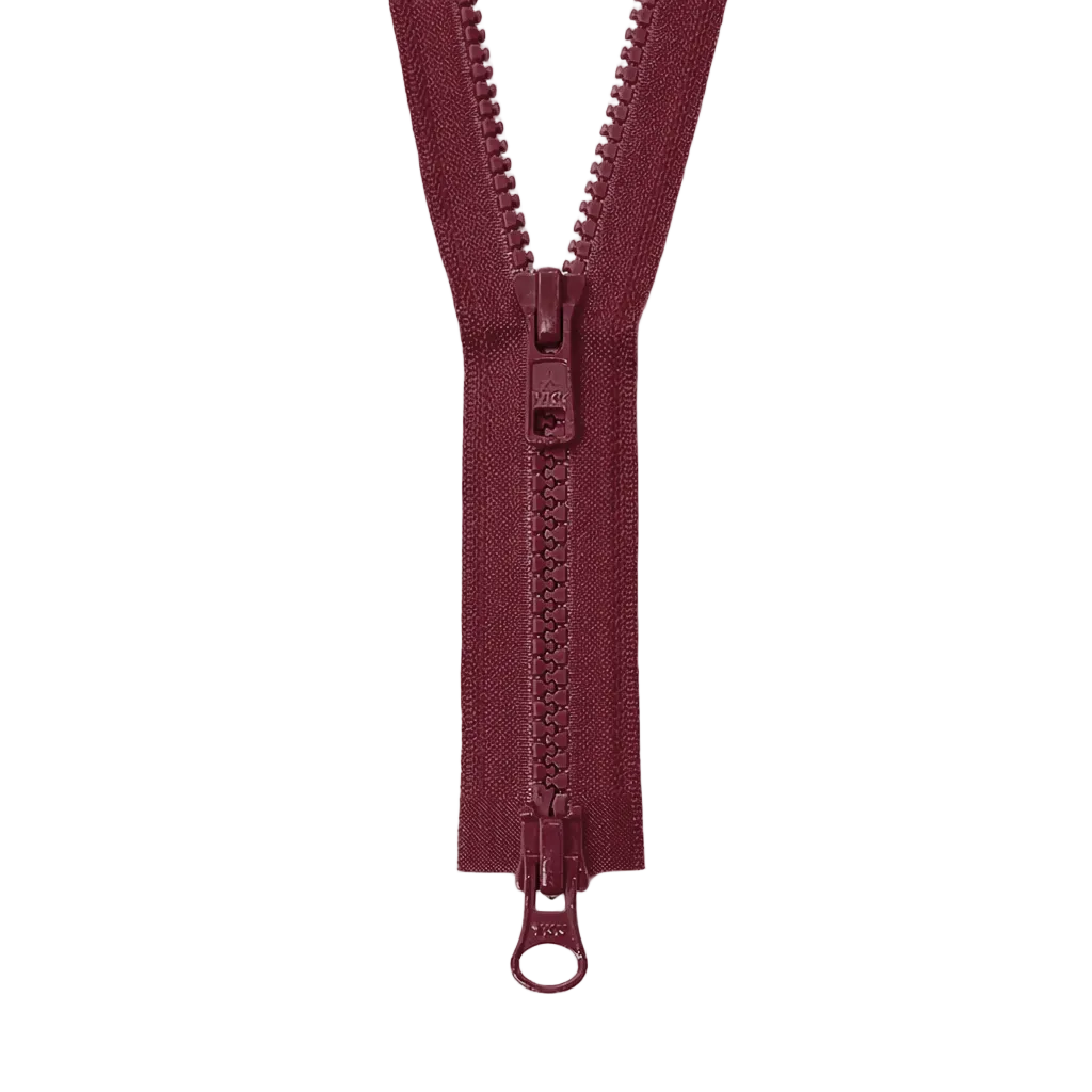 YKK VISLON #5VS Plastic Two-Way Open End Zipper – Burgundy 527 (5 Sizes)