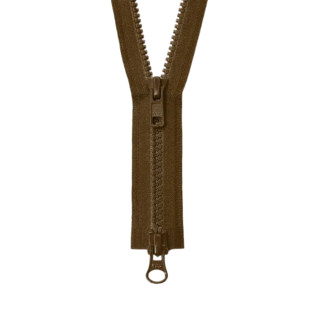 YKK VISLON #5VS Plastic Two-Way Open End Zipper – Medium Brown 900 (5 Sizes)
