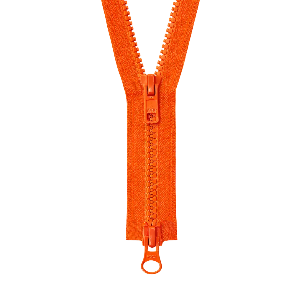 YKK VISLON #5VS Plastic Two-Way Open End Zipper – Orange 849 (5 Sizes)