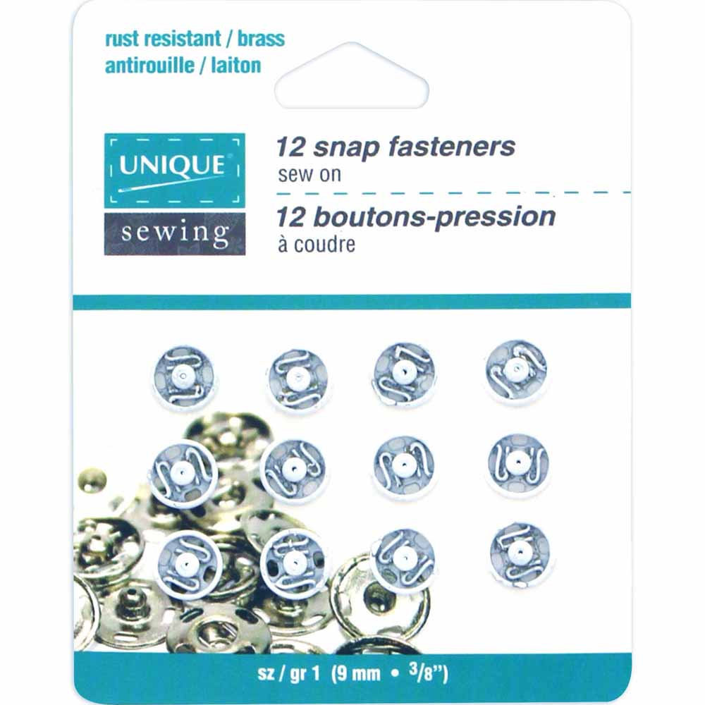 9mm Snap Fasteners (12 sets) - White