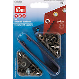 Prym 4mm Eyelets and Washers Kit - 4 Metal Finishes (50 Sets)