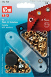 Prym 4mm Eyelets and Washers Kit - 4 Metal Finishes (50 Sets)