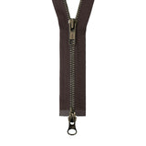 YKK 32" #5 Antique Brass Two-Way Open End Zippers - 3 colours