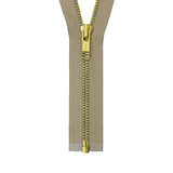 YKK 30" #5 Brass One-Way Open End Zippers - 5 colours