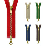 YKK 32" #5 Brass Two-Way Open End Zippers - 5 colours