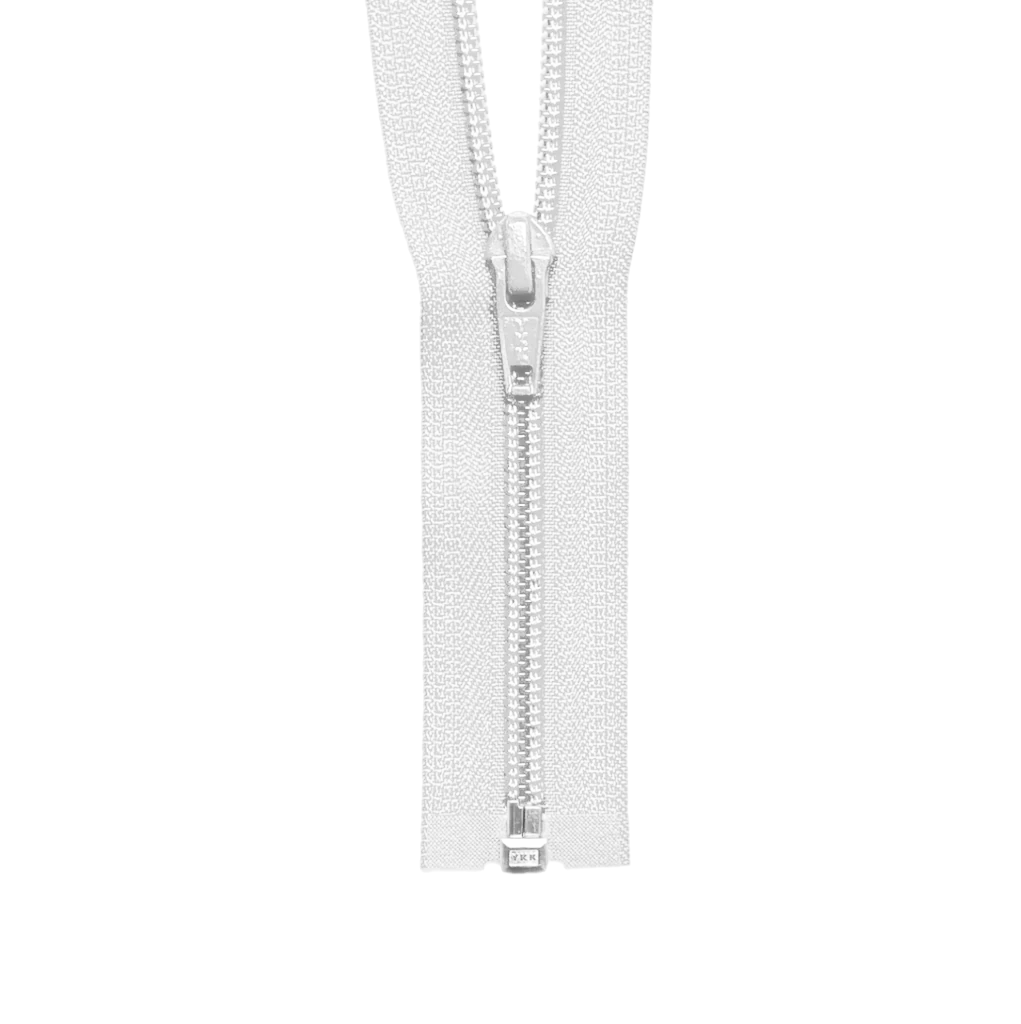 YKK #5 Coil 1-Way Open End Zippers - White