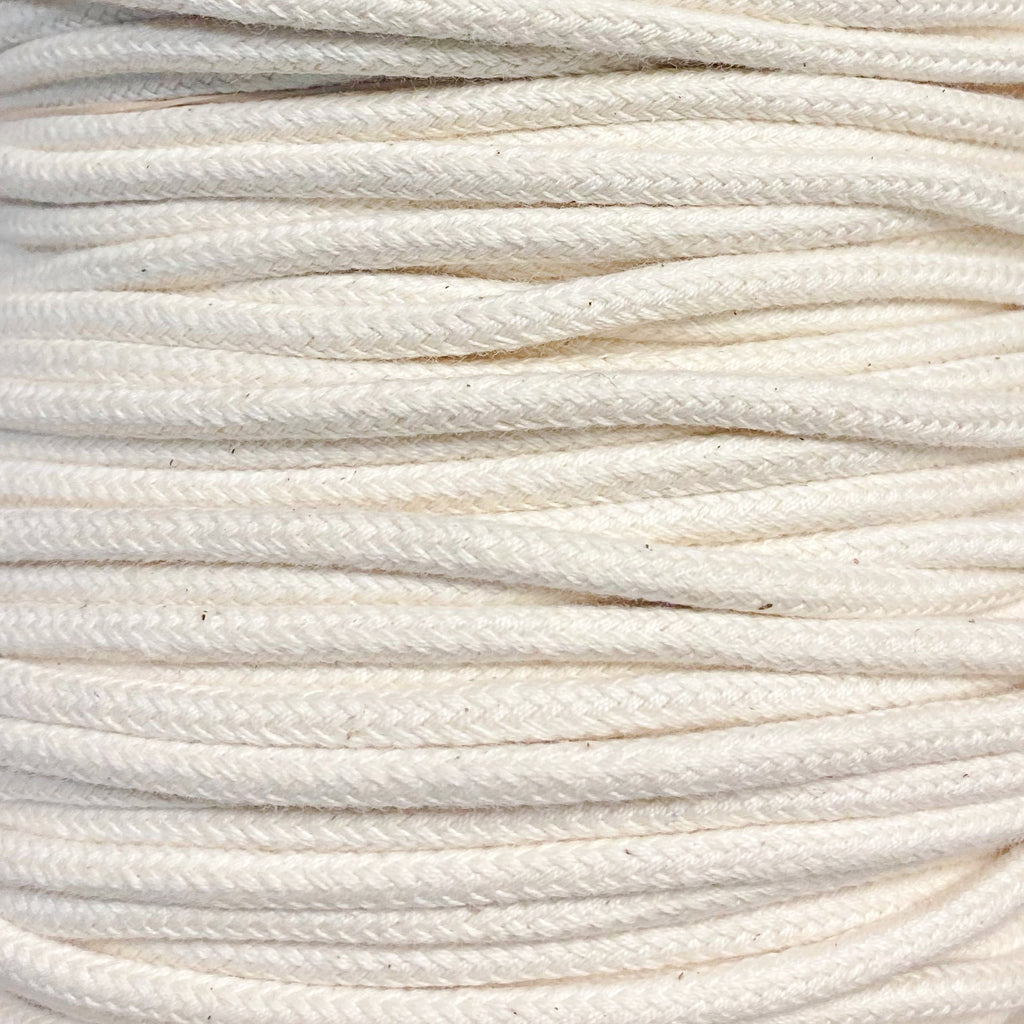 5mm Cotton Braided Round Cord - 3 Colours (by the Yard)