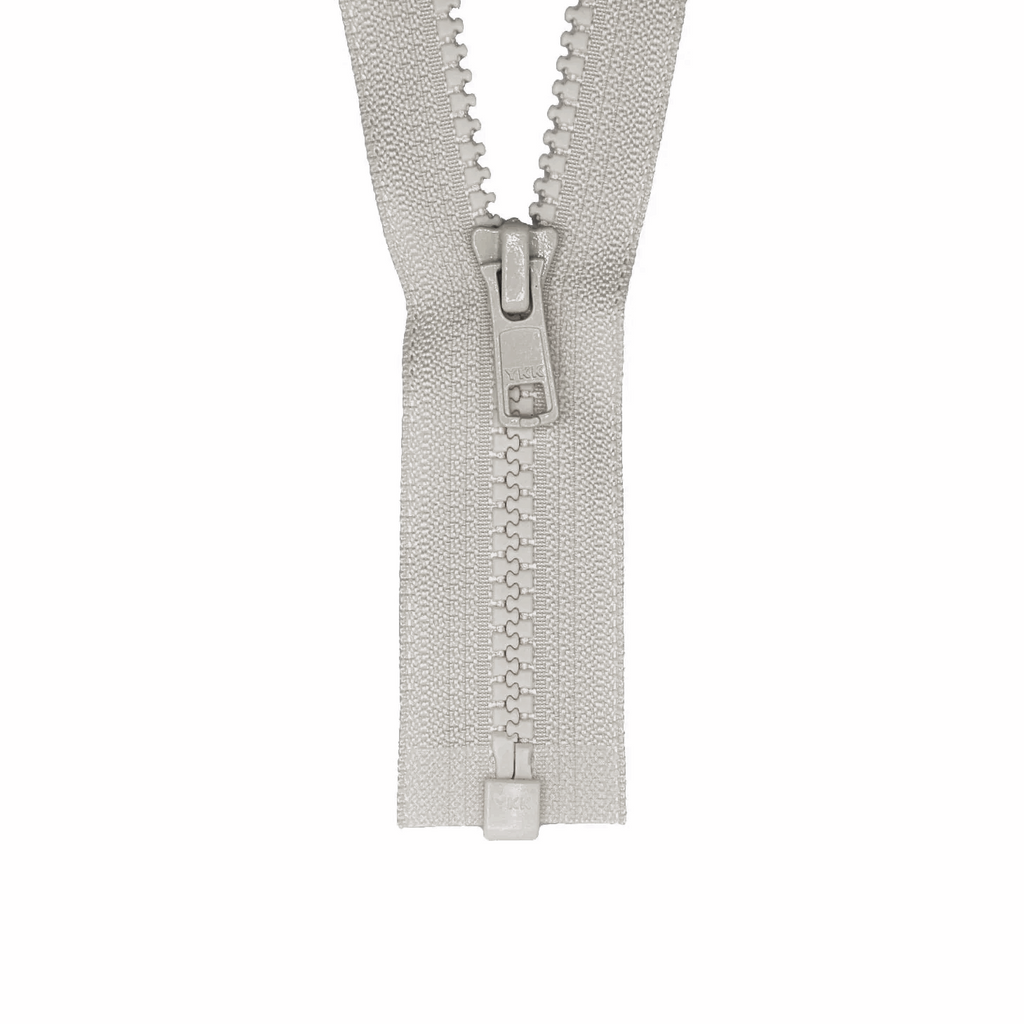 YKK VISLON #5VS Plastic One-Way Open End Zipper – Light Grey 576 (9 Sizes)