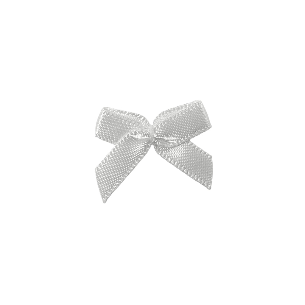 Mini Satin Bow - White (1” x 3/4”)