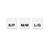 Woven Garment Size Tag Labels - Black, White (40-pack)