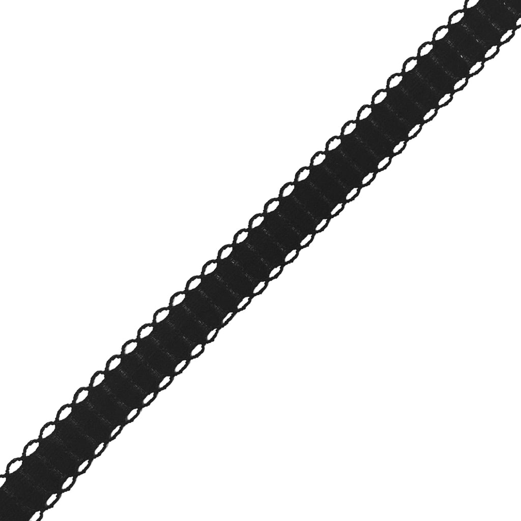 5/8" Scalloped Trim - Black (By the Yard)