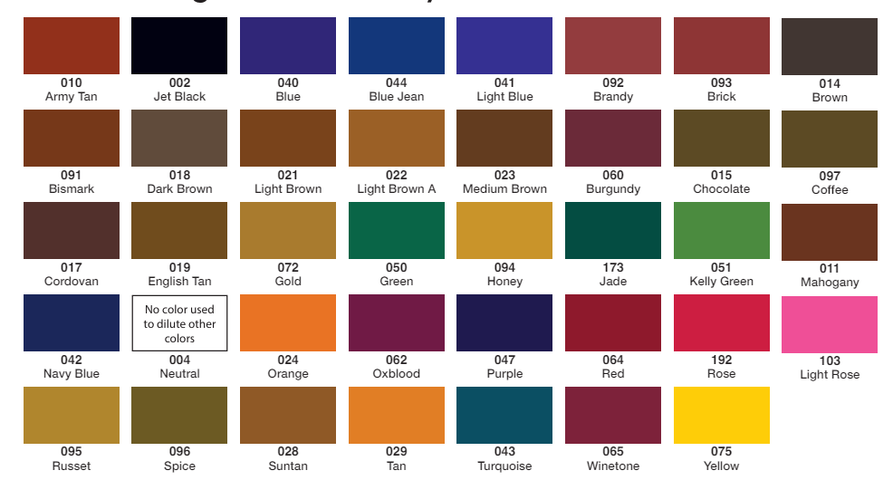 ANGELUS Leather Dye 3oz (39 Colours) Sewing Supply Depot