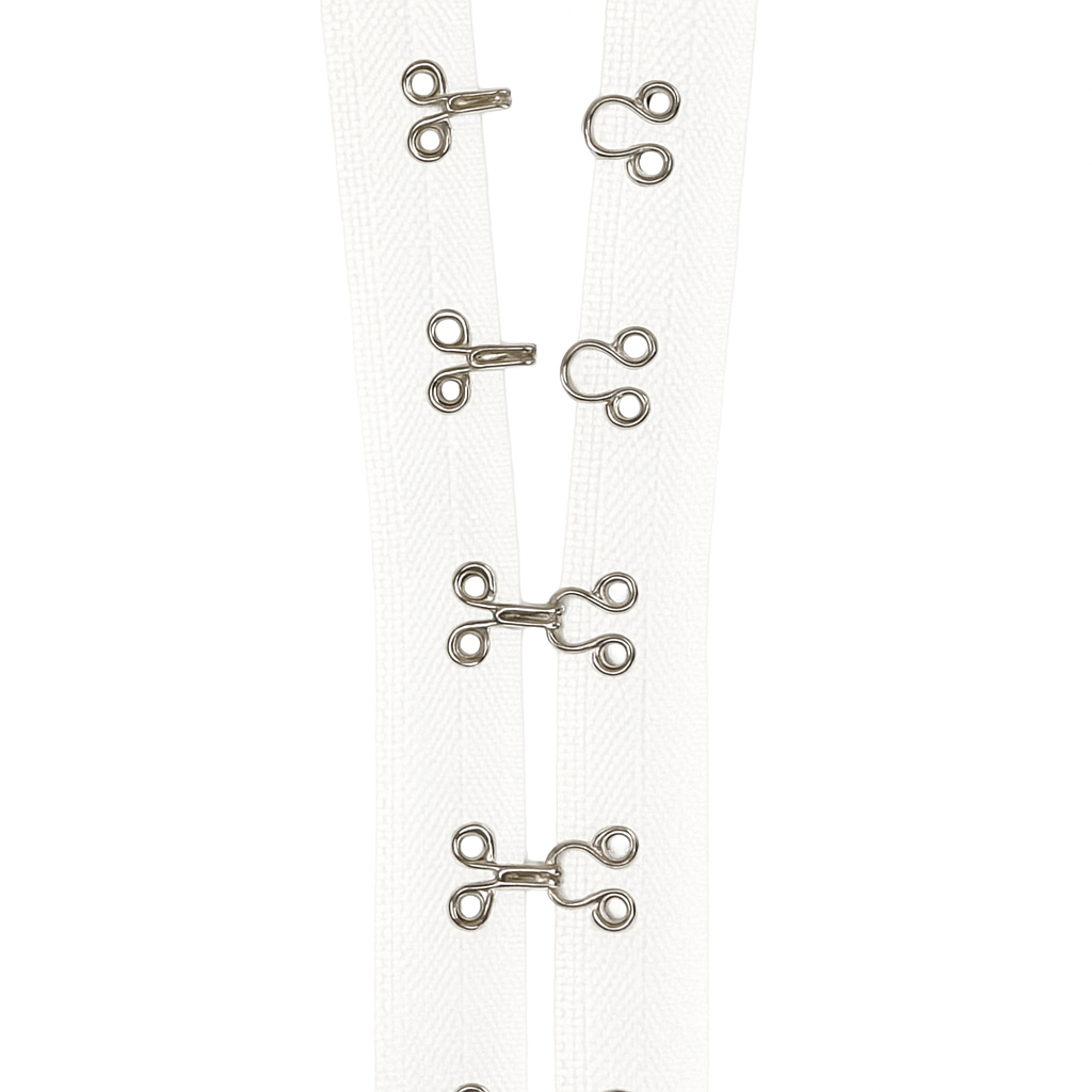 Heavy-Duty Hook and Eye Tape - Silver/ White (By The Yard)
