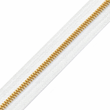 YKK #5 Brass Zipper - Black, White, Cream (by the yard)