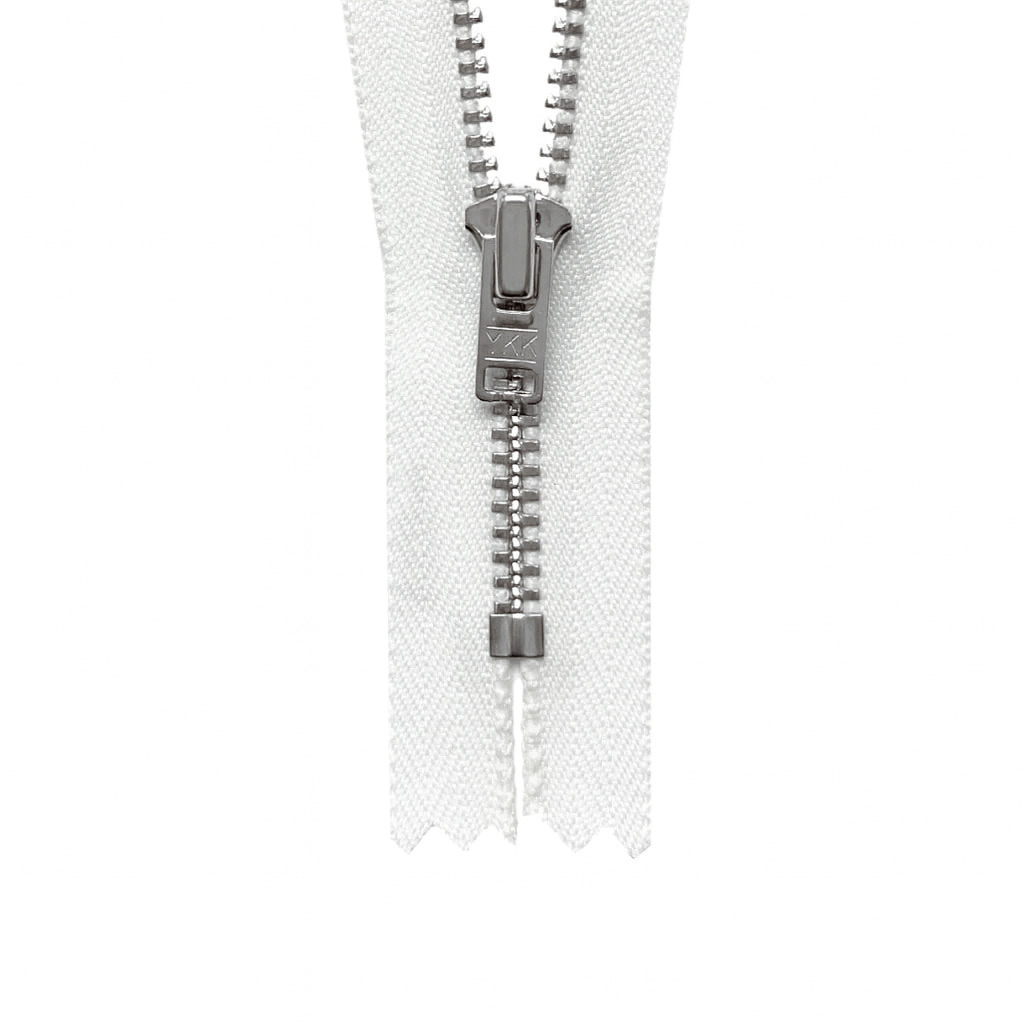 YKK #4.5 Aluminum Closed-End Zipper - White