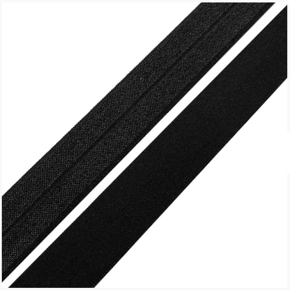 7/8" Fold-Over Elastic - Satin/Matte black (100 yard roll)