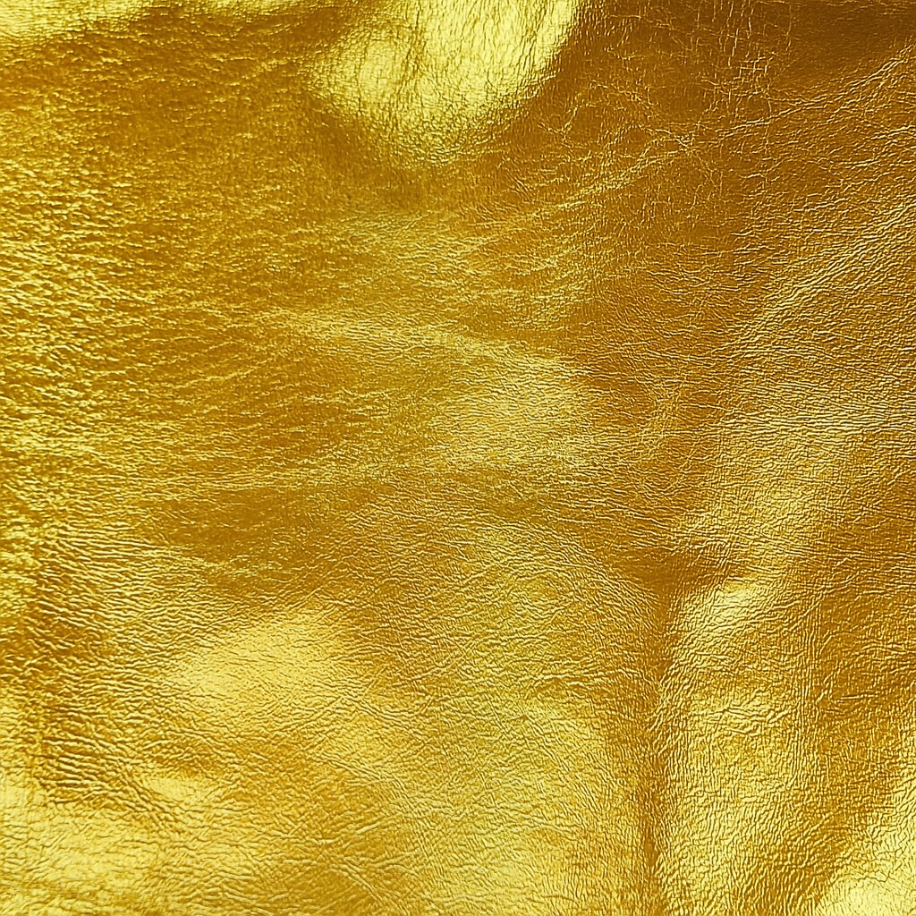 1.5oz - (0.7mm) Metallic High Luster Pigskin Leather - Gold