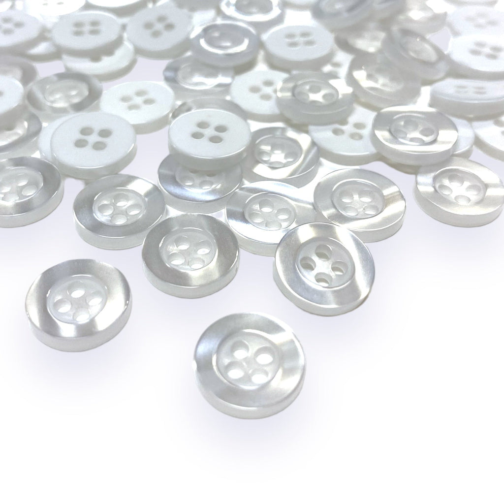 11.5 mm Pearl White Shirt Buttons - (1000 Pack)