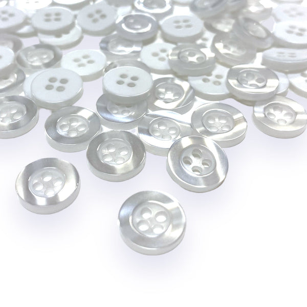 11.5 mm Pearl White Shirt Buttons (1000 Pack) Sewing Supply Depot