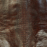 2oz Dark Mahogany Brown Alligator Embossed Cow Leather (per square foot)