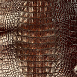 2oz Dark Mahogany Brown Alligator Embossed Cow Leather (per square foot)