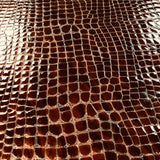 2oz Variegated Brown Crocodile Embossed Cow Leather (per square foot)