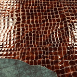2oz Variegated Brown Crocodile Embossed Cow Leather (per square foot)