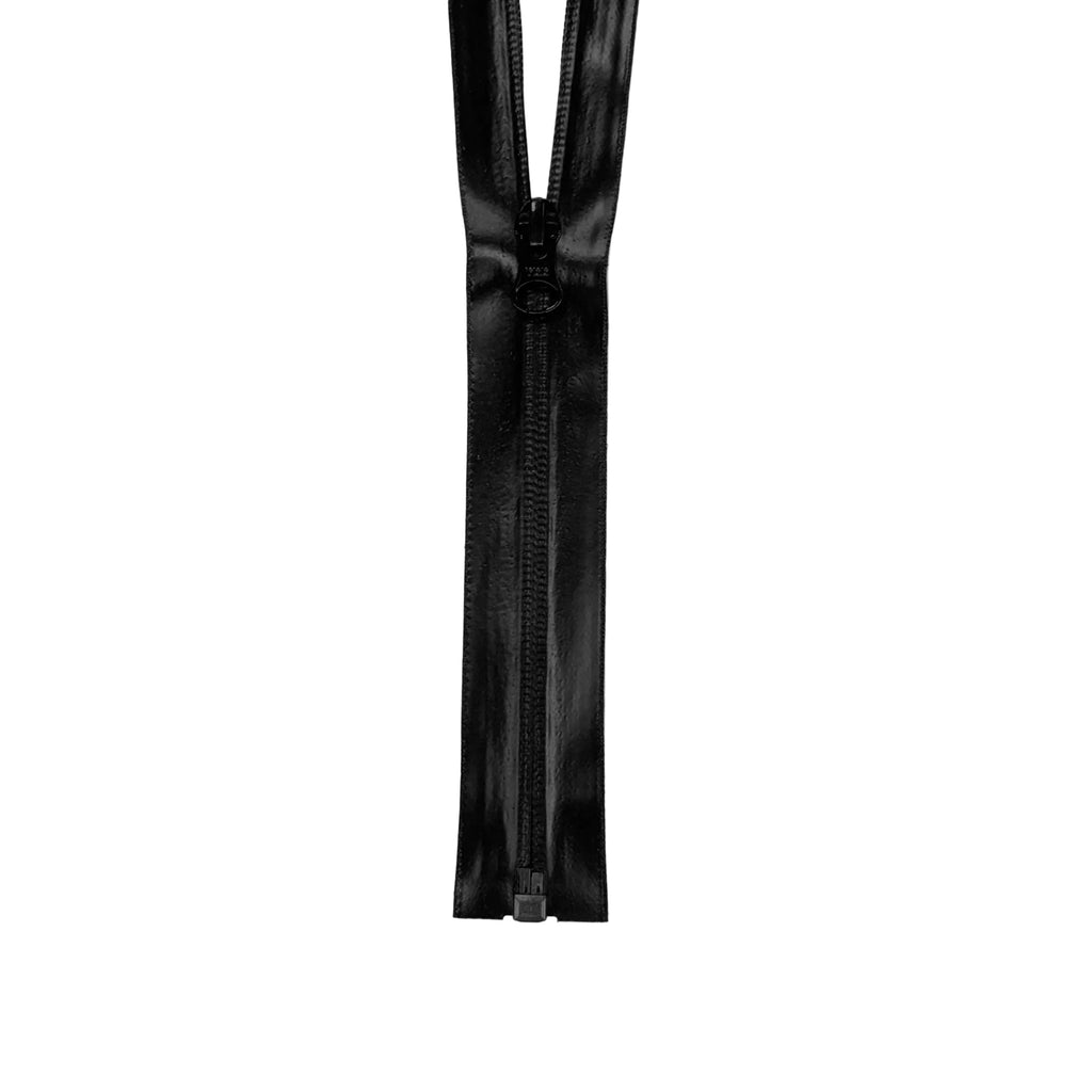 YKK AquaGuard #5 Coil One-Way Seperating Zipper - Waterproof Smooth Shiny Black