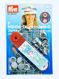 PRYM 15mm "Jersey" Snap Fastener with Tool - Fabric Covering Ring Gripper Snap (6 sets)