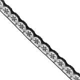 9/16" Flower Scalloped Lace Trim - Black, White (By the Yard/Roll)