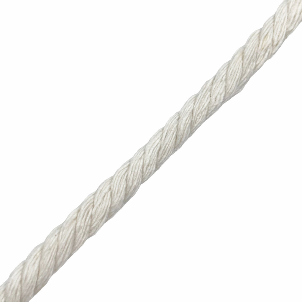 7mm Cotton Twist Rope Cord - Natural (by the yard/roll)