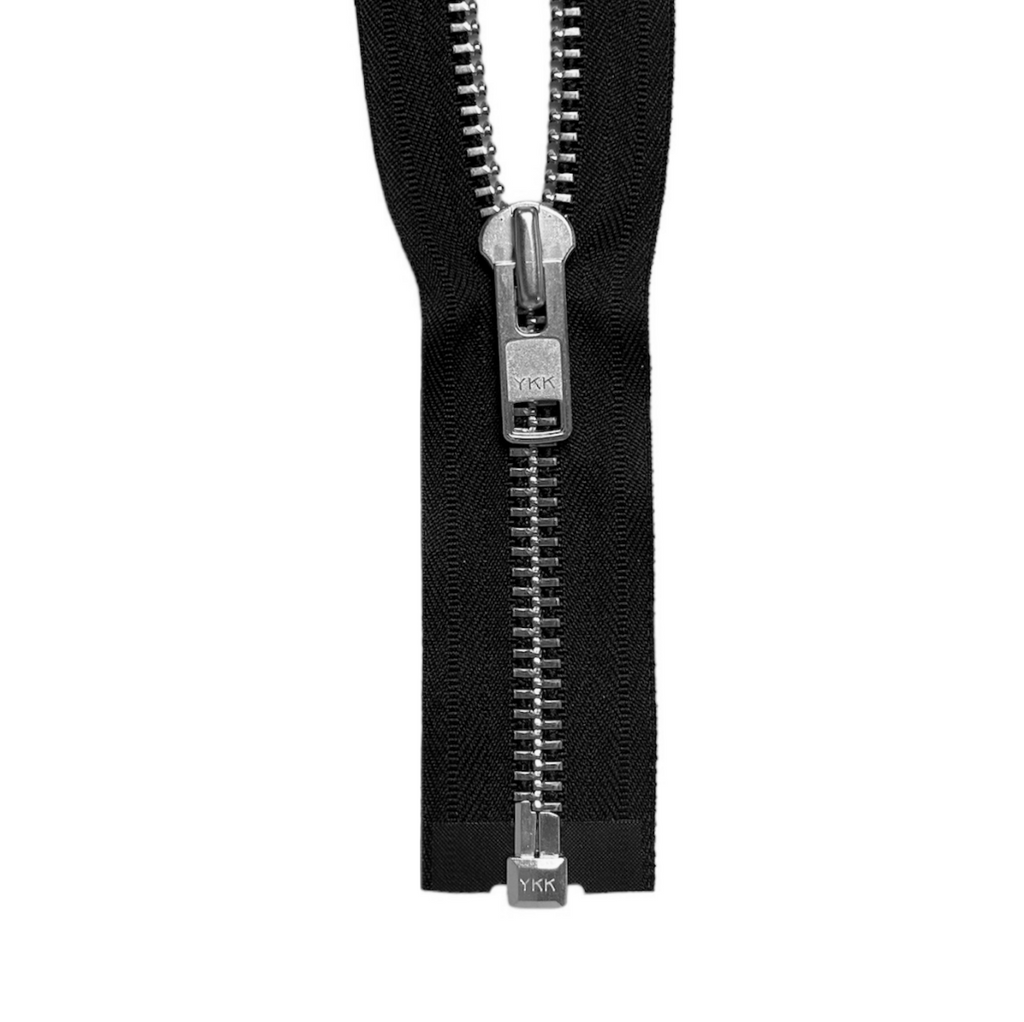 YKK #10 Aluminum One-Way Open End Zippers - Black