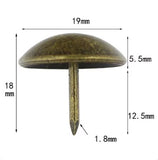 19mm Jumbo Dome Upholstery Tacks - Antique Brass (25 pack)