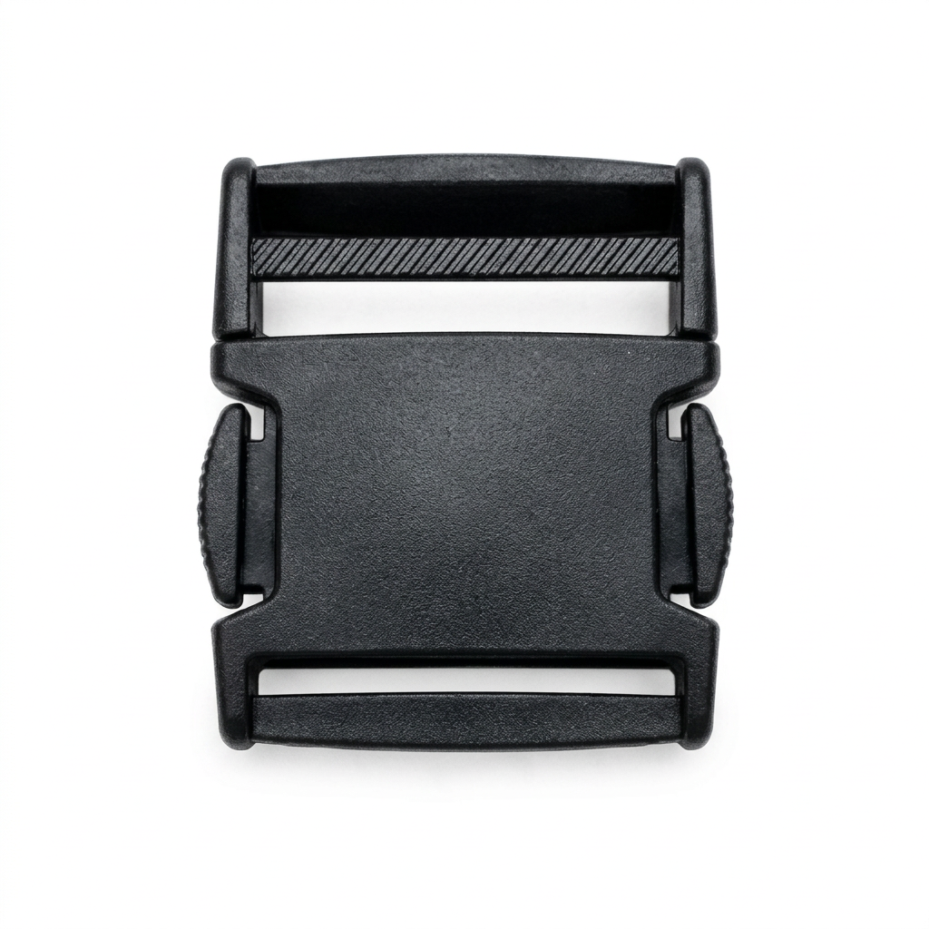 2" Plastic Side Button Release Buckle – Black